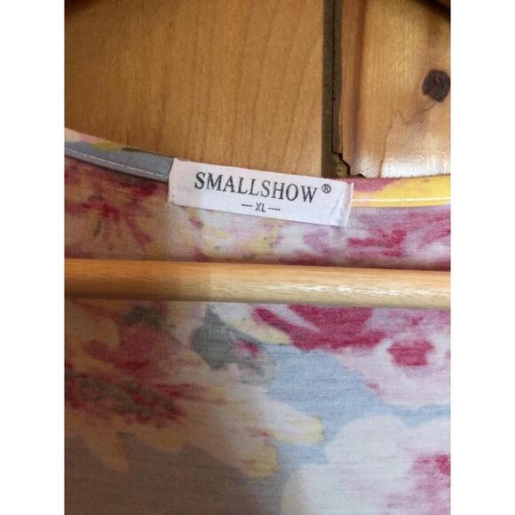 SMALLSHOW Maternity Dress Womens Size XL Blue Floral Flared Sleeve Flowy Casual - Picture 2 of 9